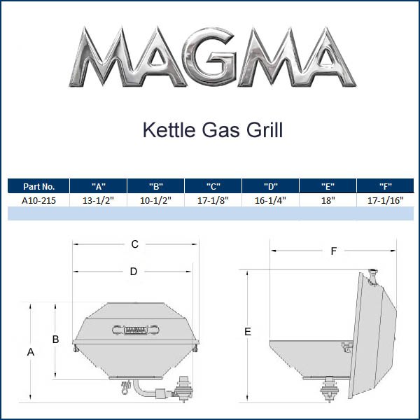 Magma Grills 17" Marine Kettle W/Hinged Lid