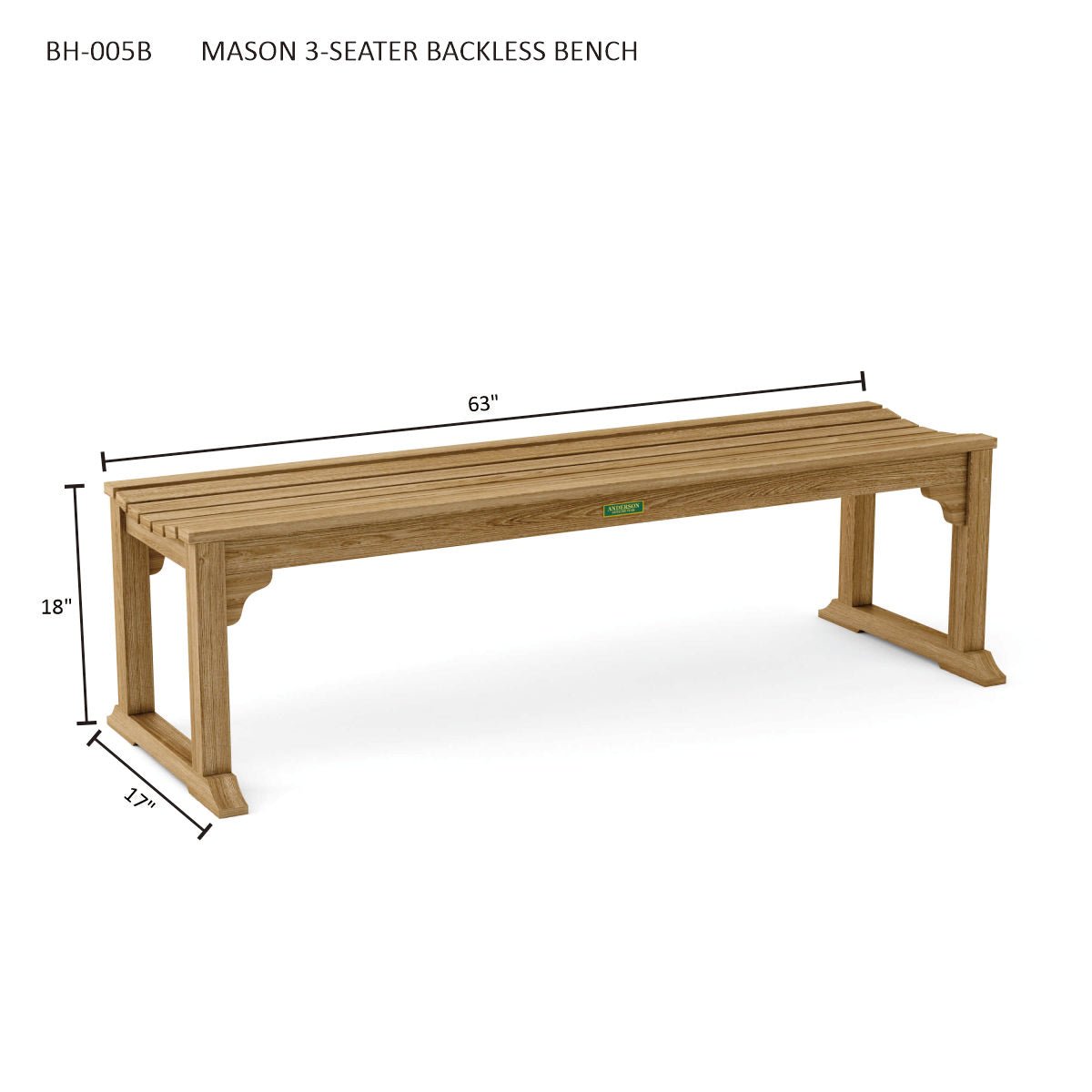 MASON 3-SEATER BACKLESS BENCH - Clinch River Fishing USA
