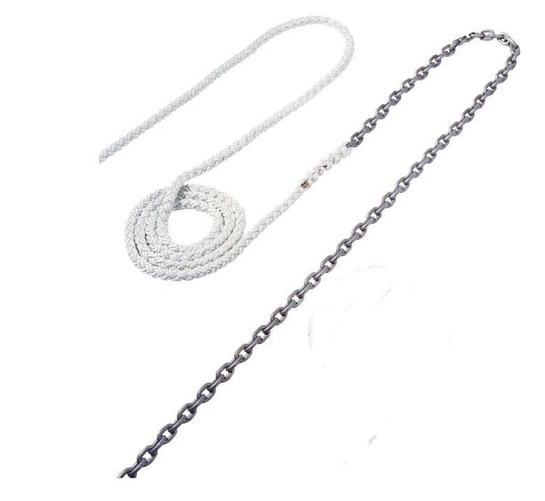 Maxwell 15ft of 5/16in HT Chain Splice to 150ft of 5/8in Nylon Brait Line - Clinch River Fishing USA