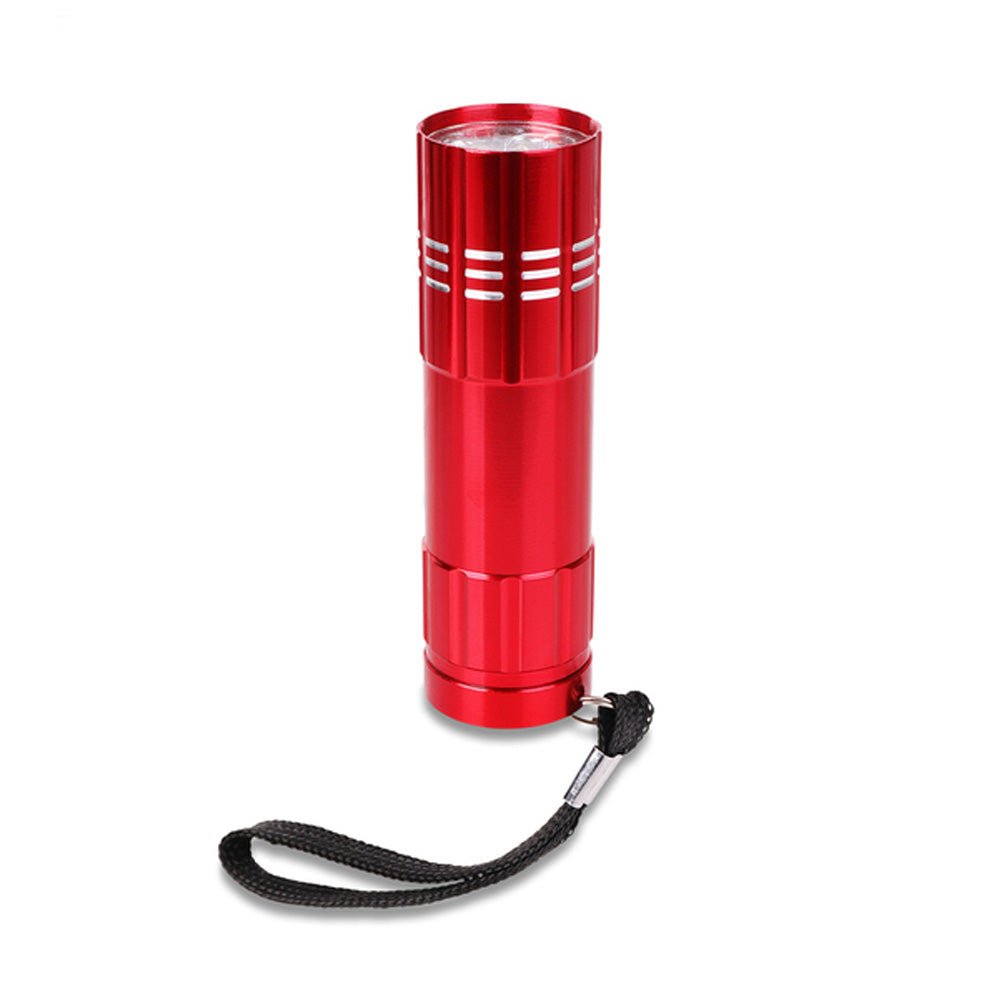 Metal Handheld Red Flashlight with Nylon Wrist Strap - Clinch River Fishing USA