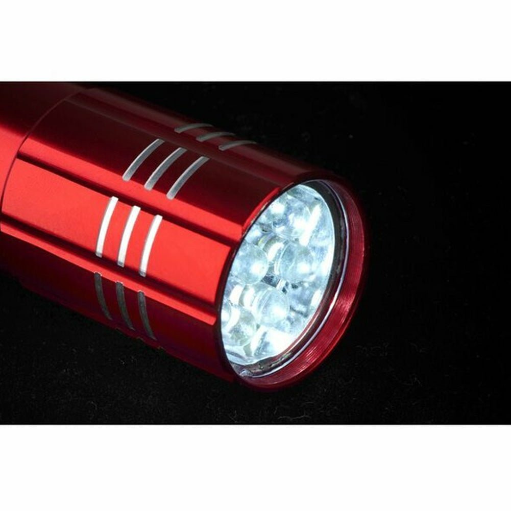 Metal Handheld Red Flashlight with Nylon Wrist Strap - Clinch River Fishing USA