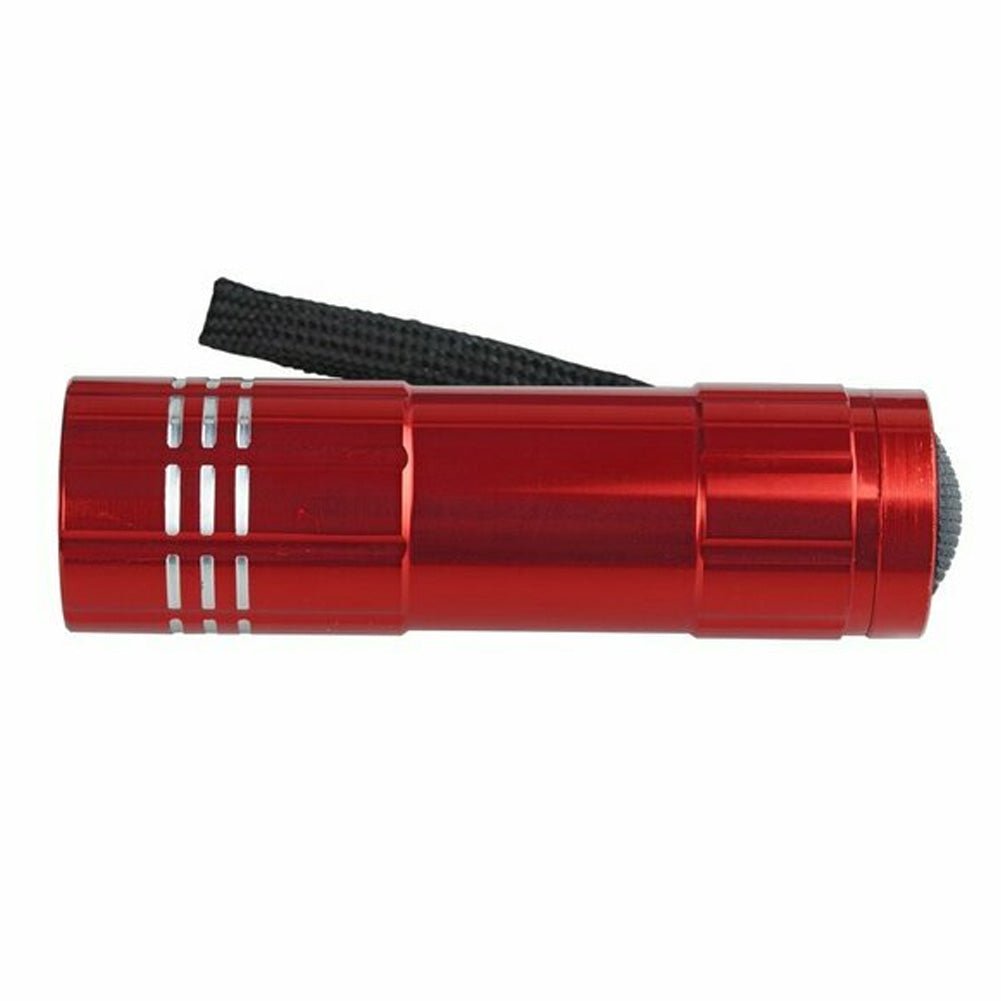 Metal Handheld Red Flashlight with Nylon Wrist Strap - Clinch River Fishing USA