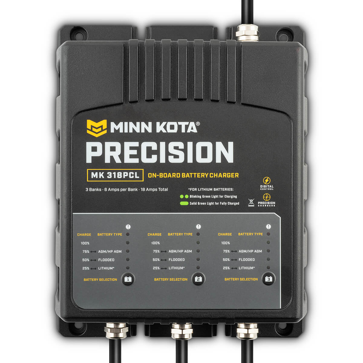 Minn Kota MK318PCL Precision Charger 3 Bank 6 Amps - Clinch River Fishing USA