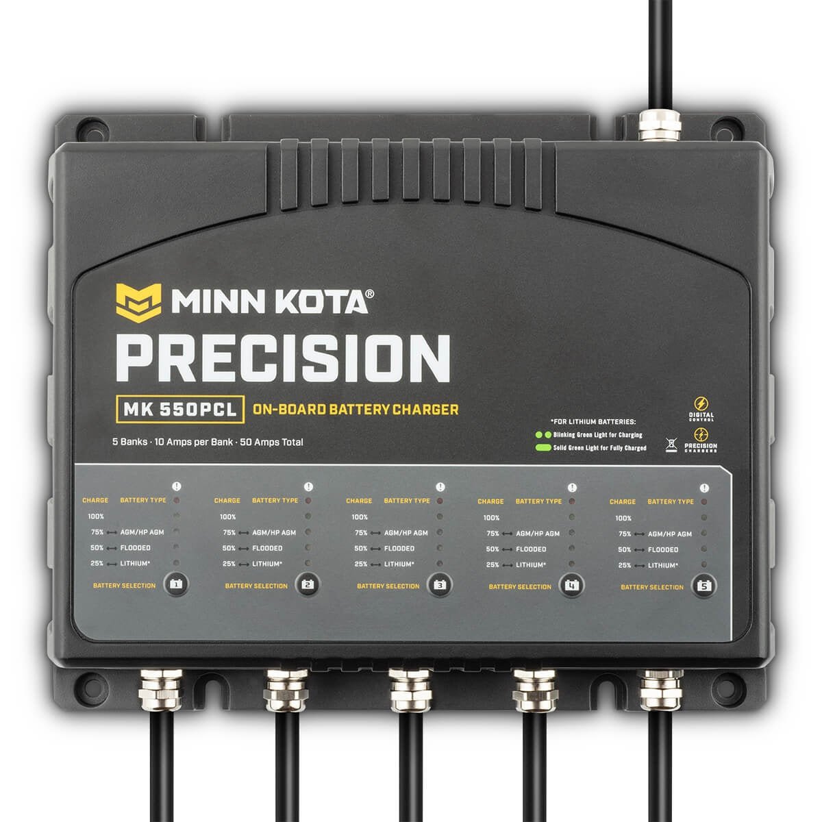 Minn Kota MK550PCL Precision Charger 5 Bank 10 Amps - Clinch River Fishing USA