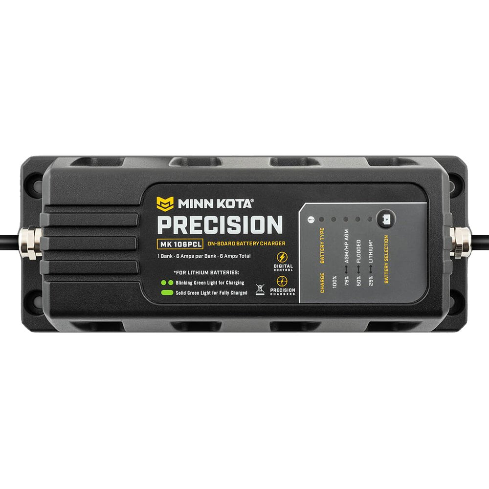 Minn Kota On-Board Precision Charger MK-106 PCL 1 Bank x 6 AMP LI Optimized Charger - Clinch River Fishing USA