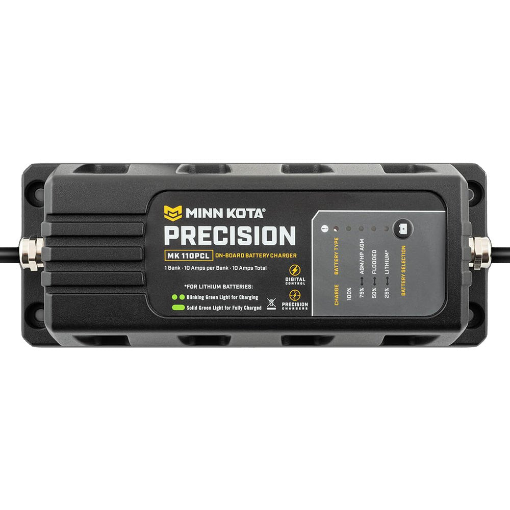Minn Kota On-Board Precision Charger MK-110 PCL 1 Bank x 10 AMP LI Optimized Charger - Clinch River Fishing USA