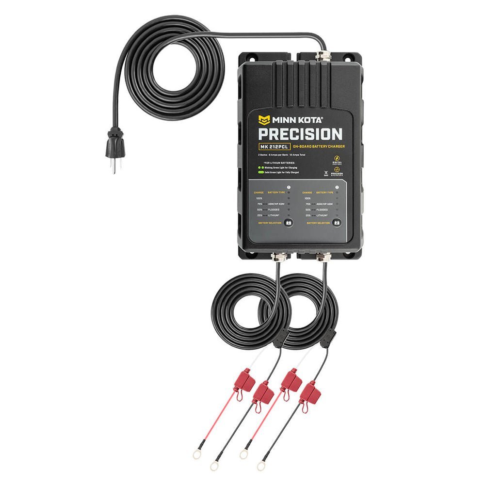 Minn Kota On-Board Precision Charger MK-212 PCL 2 Bank x 6 AMP LI Optimized Charger - Clinch River Fishing USA