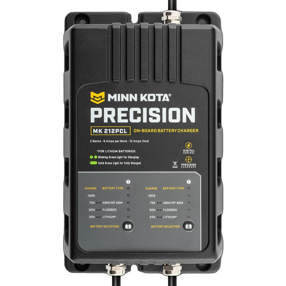 Minn Kota On-Board Precision Charger MK-212 PCL 2 Bank x 6 AMP LI Optimized Charger - Clinch River Fishing USA