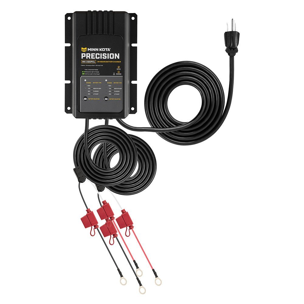 Minn Kota On-Board Precision Charger MK-230 PCL 2 Bank x 15 AMP LI Optimized Charger - Clinch River Fishing USA
