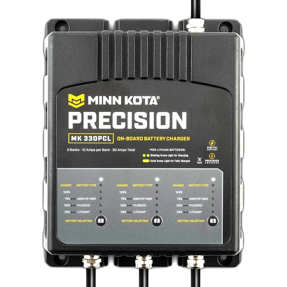 Minn Kota On-Board Precision Charger MK-330 PCL 3 Bank x 10 AMP LI Optimized Charger - Clinch River Fishing USA