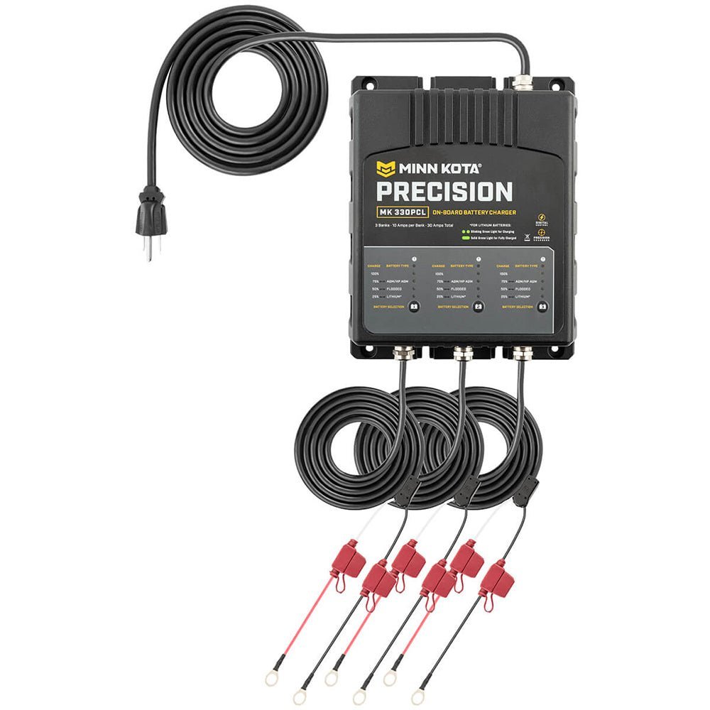 Minn Kota On-Board Precision Charger MK-330 PCL 3 Bank x 10 AMP LI Optimized Charger - Clinch River Fishing USA