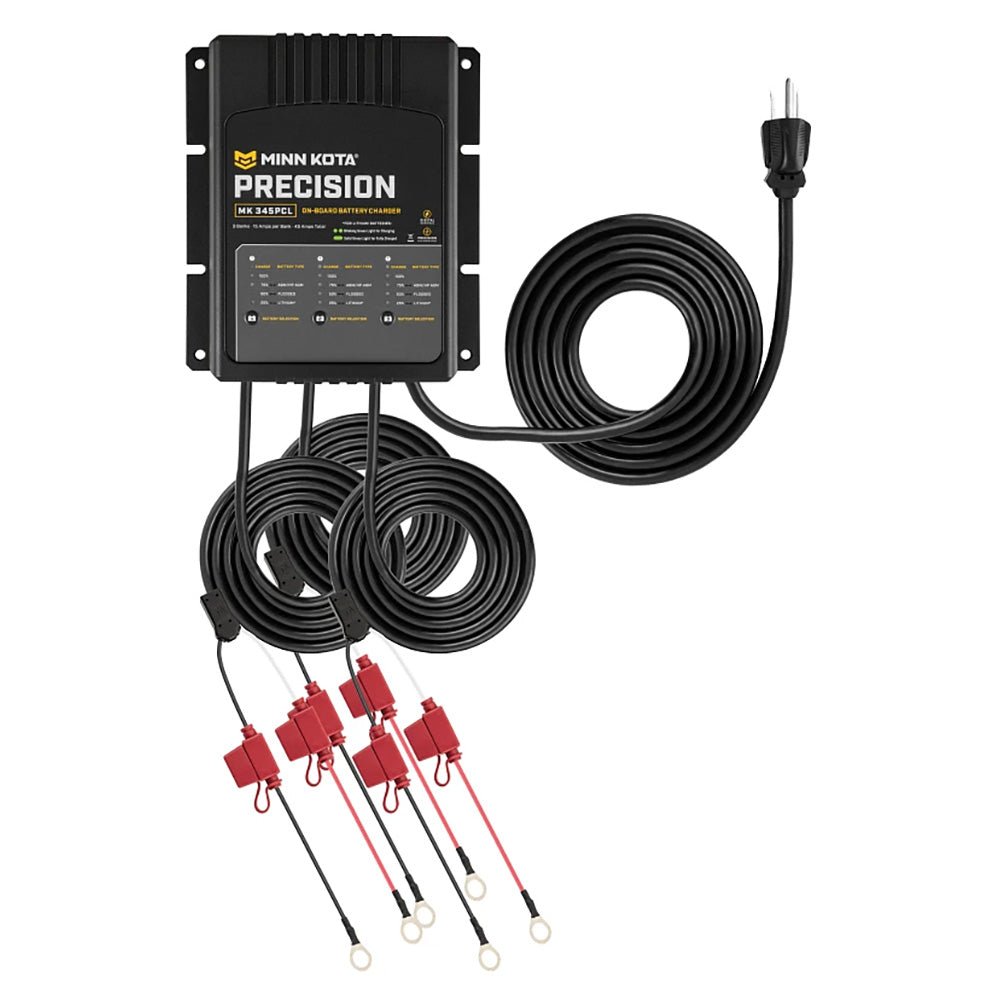 Minn Kota On - Board Precision Charger MK - 345 PCL 3 Bank x 15 AMP LI Optimized Charger - Clinch River Fishing USA