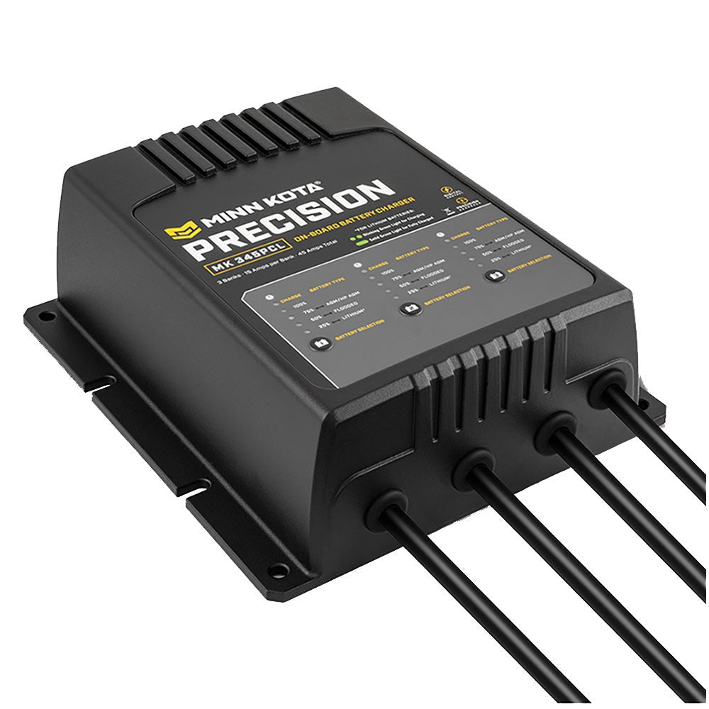 Minn Kota On - Board Precision Charger MK - 345 PCL 3 Bank x 15 AMP LI Optimized Charger - Clinch River Fishing USA