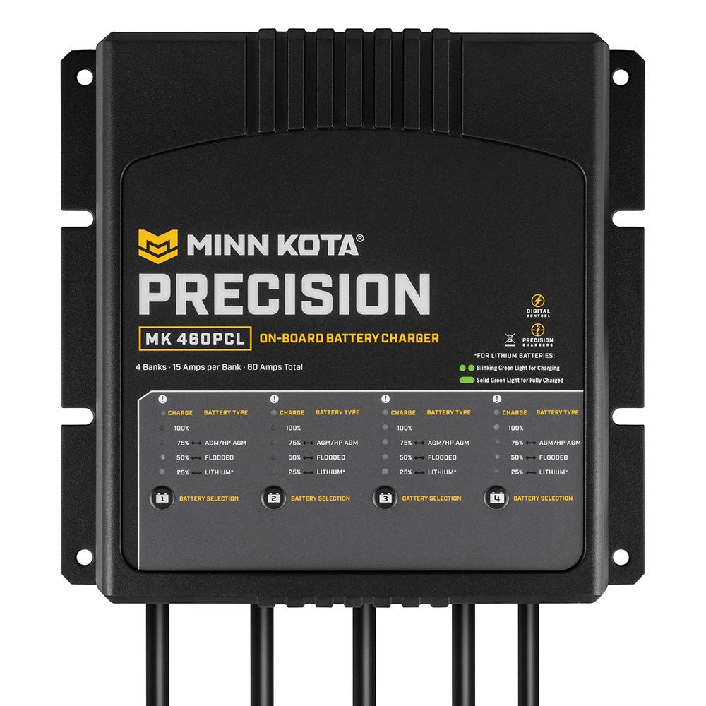 Minn Kota On - Board Precision Charger MK - 460 PCL 4 Bank x 15 AMP LI Optimized Charger - Clinch River Fishing USA