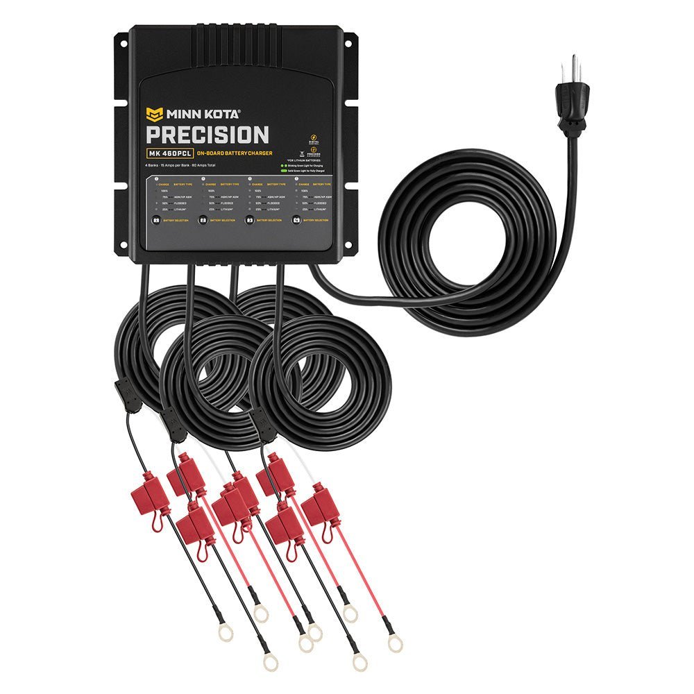 Minn Kota On-Board Precision Charger MK-460 PCL 4 Bank x 15 AMP LI Optimized Charger - Clinch River Fishing USA