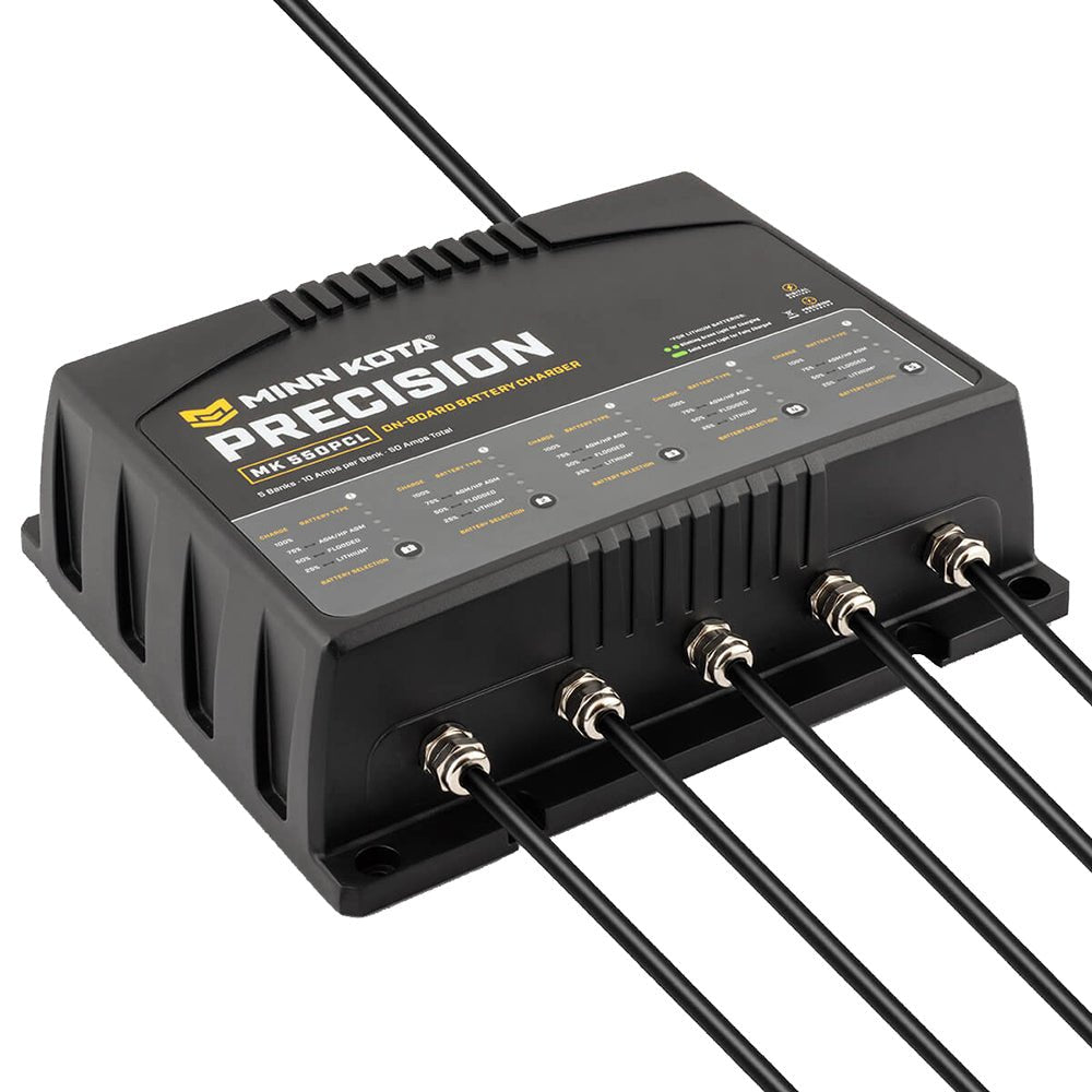 Minn Kota On - Board Precision Charger MK - 550 PCL 5 Bank x 10 AMP LI Optimized Charger - Clinch River Fishing USA