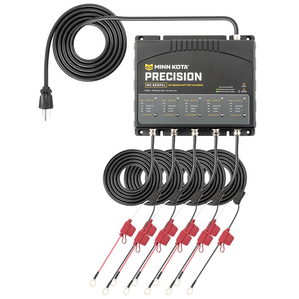 Minn Kota On-Board Precision Charger MK-550 PCL 5 Bank x 10 AMP LI Optimized Charger - Clinch River Fishing USA