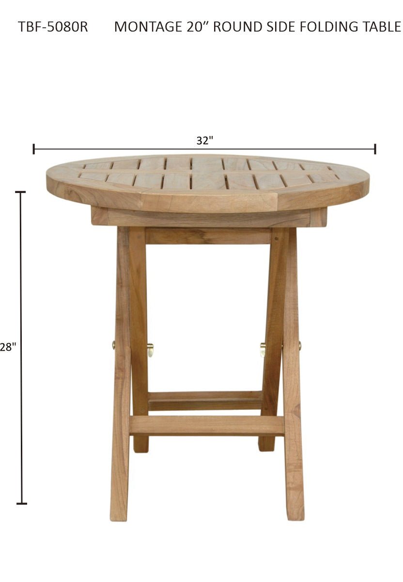 MONTAGE 20″ ROUND SIDE FOLDING TABLE - Clinch River Fishing USA
