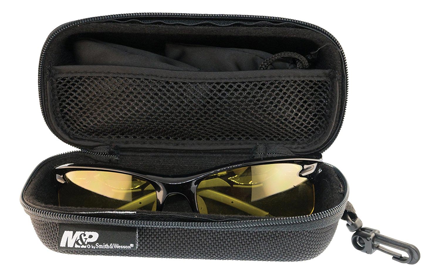 M&P Harrier Shooting Glasses Interchangeable Lens Smoke Mirrored Clear Vermillion Amber - Clinch River Fishing USA