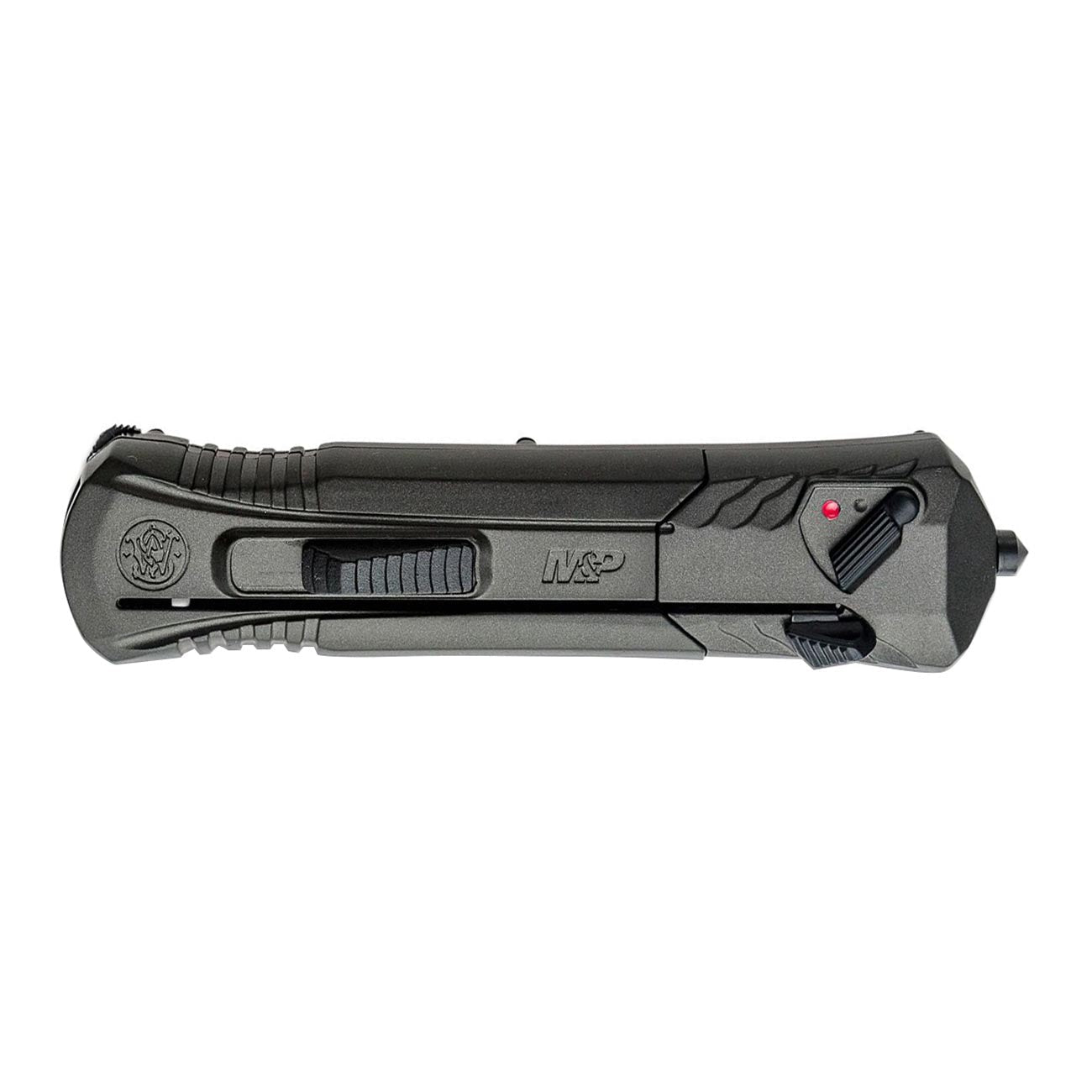 M&P Serrated 3.5" OTF Assisted - Open Knife (Black/Gray) - Clinch River Fishing USA