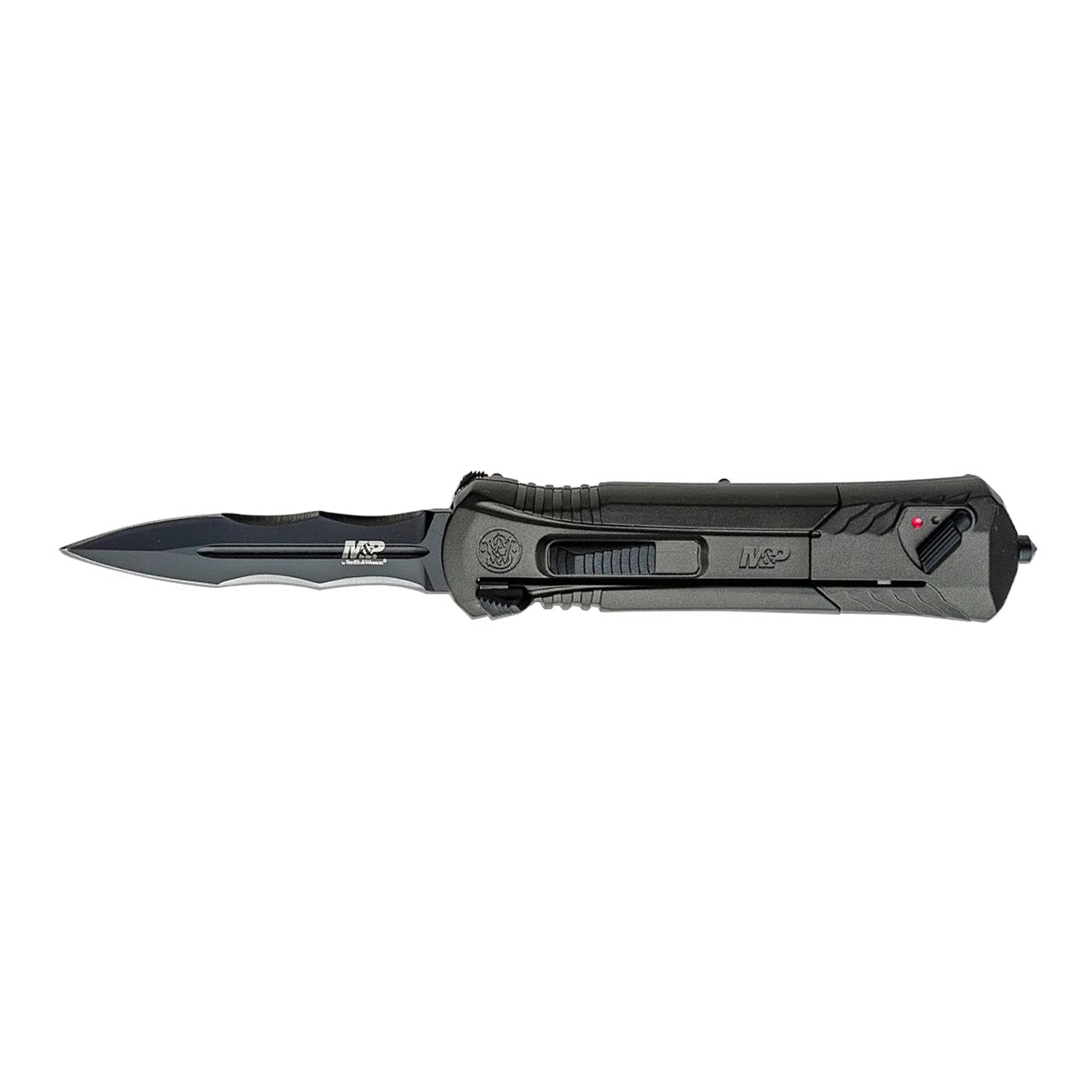 M&P Serrated 3.5" OTF Assisted - Open Knife (Black/Gray) - Clinch River Fishing USA