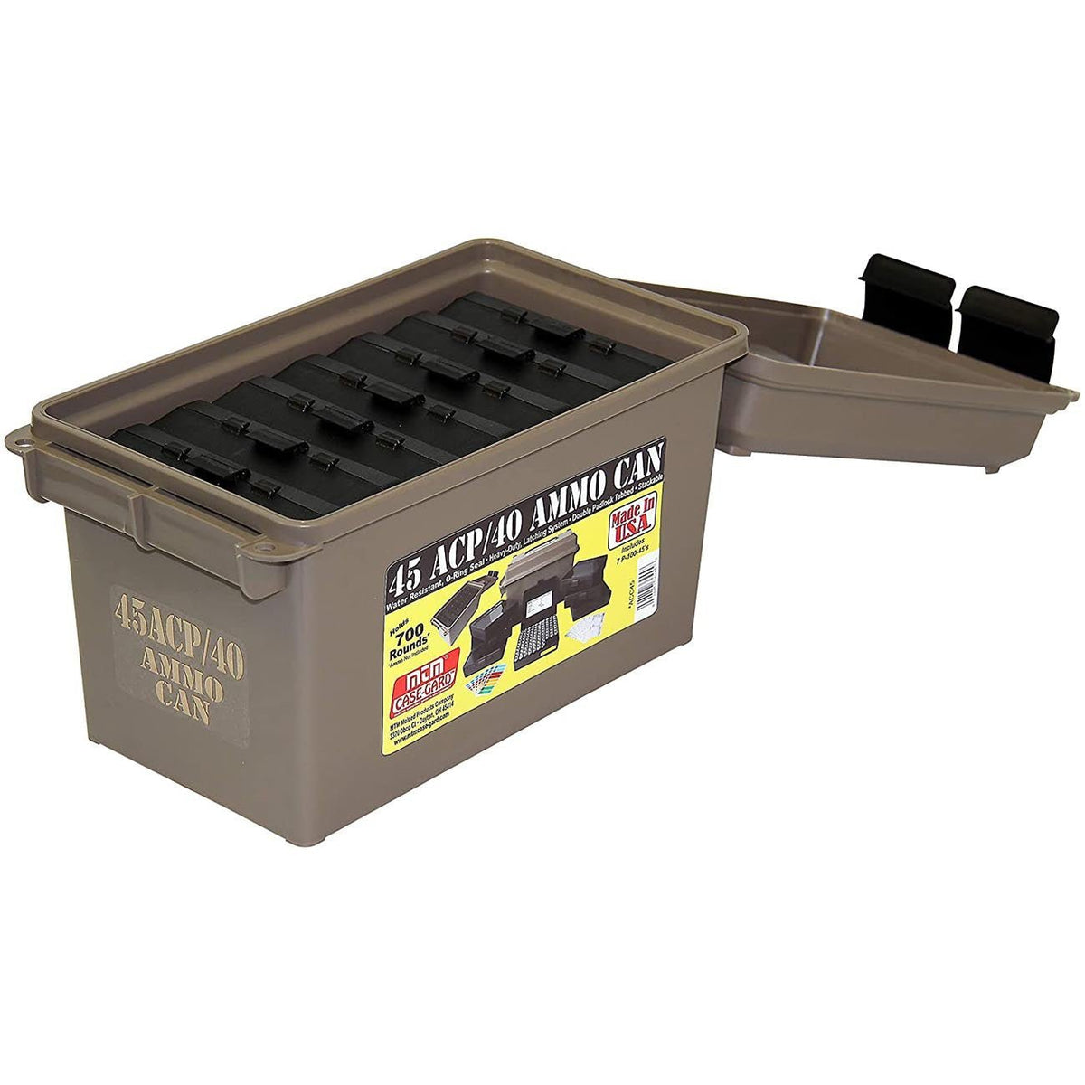 MTM 45 ACP Ammo Can for 700 rd. Includes 7 each P-100-45's Dark Earth - Clinch River Fishing USA