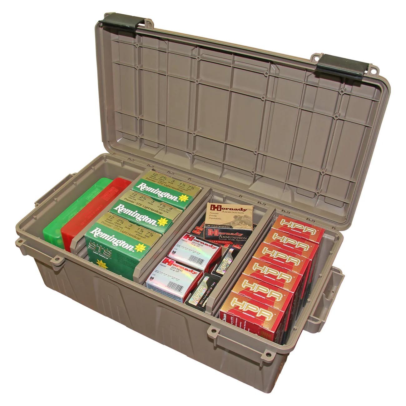 MTM Ammo Crate Divided Utility Box - Dark Earth - Clinch River Fishing USA