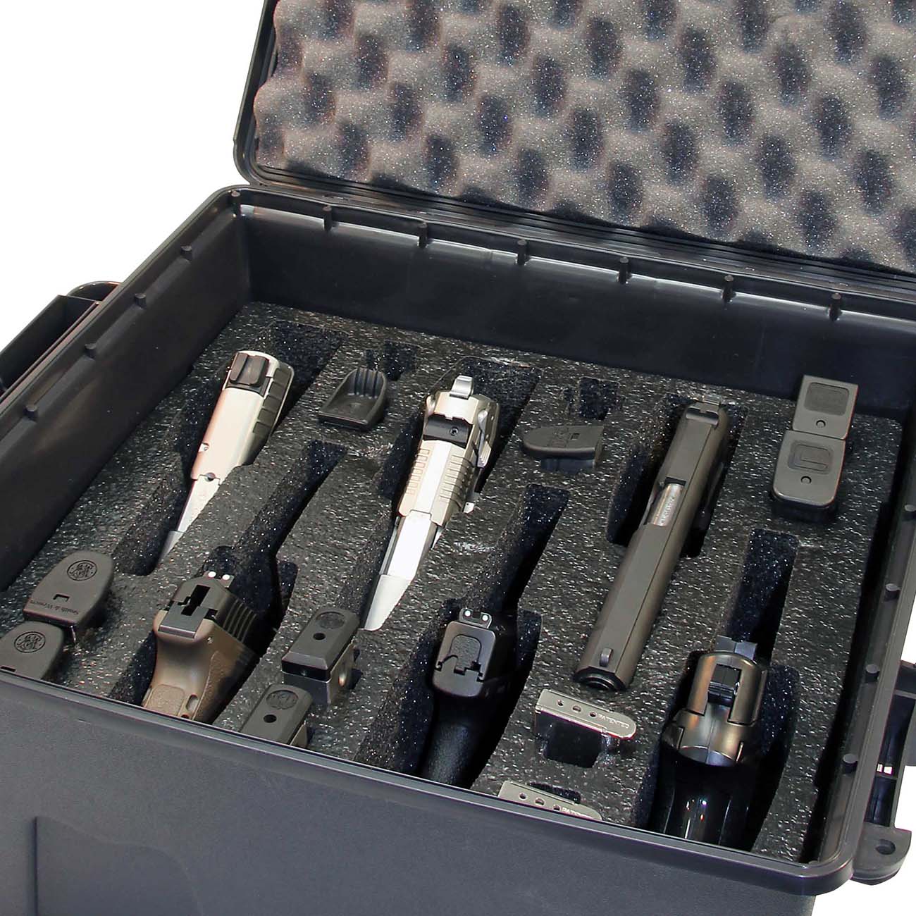 MTM Tactical Semi-Automatic Handgun Case - 6 Pistol (Dark Gray) - Clinch River Fishing USA