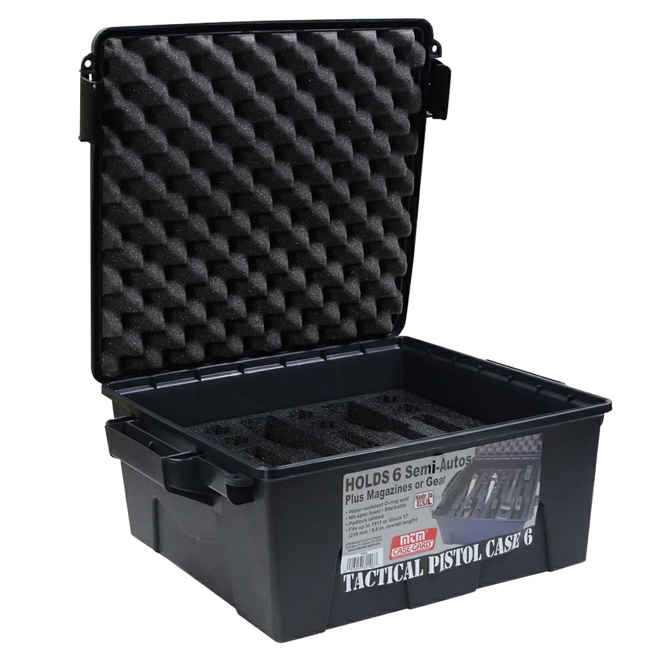 MTM Tactical Semi-Automatic Handgun Case - 6 Pistol (Dark Gray) - Clinch River Fishing USA