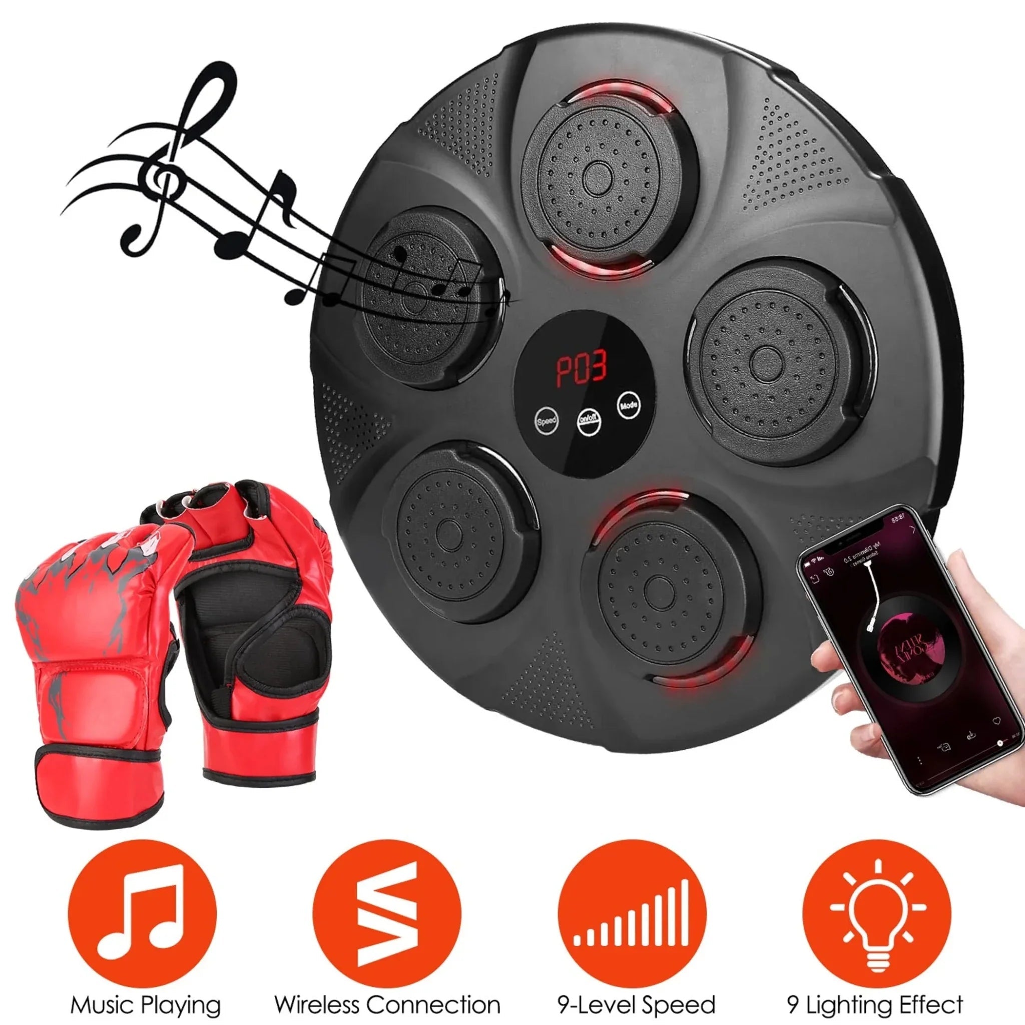 Music Boxing Machine Electronic Wall Target Punching Pad - Clinch River Fishing USA