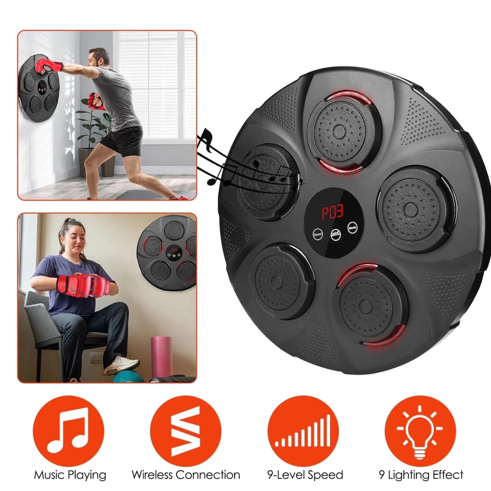 Music Boxing Machine Electronic Wall Target Punching Pad - Clinch River Fishing USA