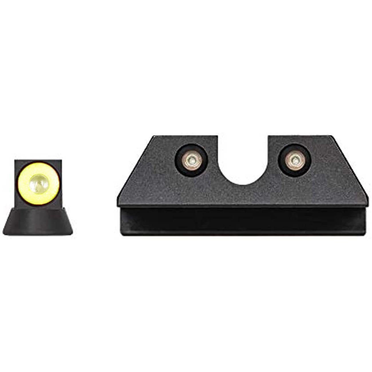 Night Fision Night Sight Set for CZ-USA P-10 C/F Yellow Front Ring/Black U-Notched Rear Rings - Clinch River Fishing USA