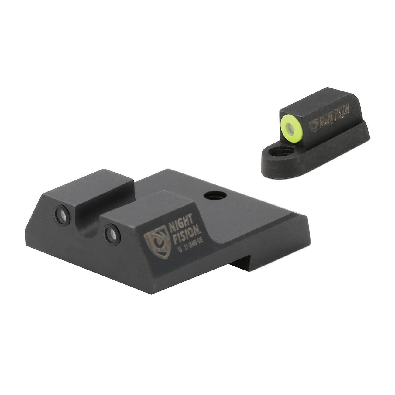 Night Fision Night Sight Set for CZ-USA P-10 C/F Yellow Front Ring/Black U-Notched Rear Rings - Clinch River Fishing USA