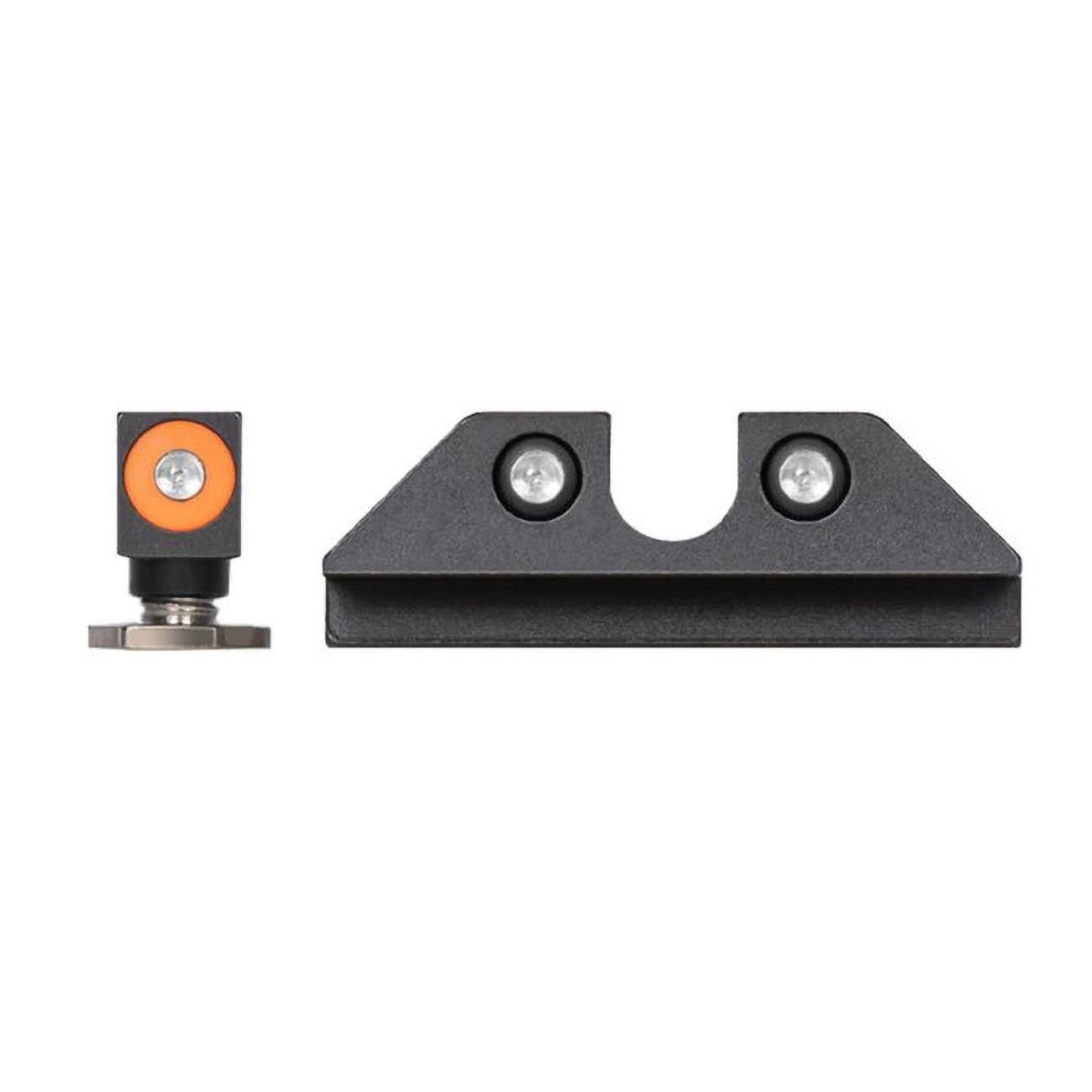 Night Fision Tritium Night Sights for Glock 17/19/34/43/48 - Orange Front Ring/U - Notch Black Rear Ri - Clinch River Fishing USA