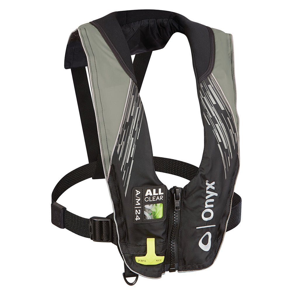 Onyx A/M-24 Series All Clear Automatic/Manual Inflatable Life Jacket - Grey - Adult - Clinch River Fishing USA