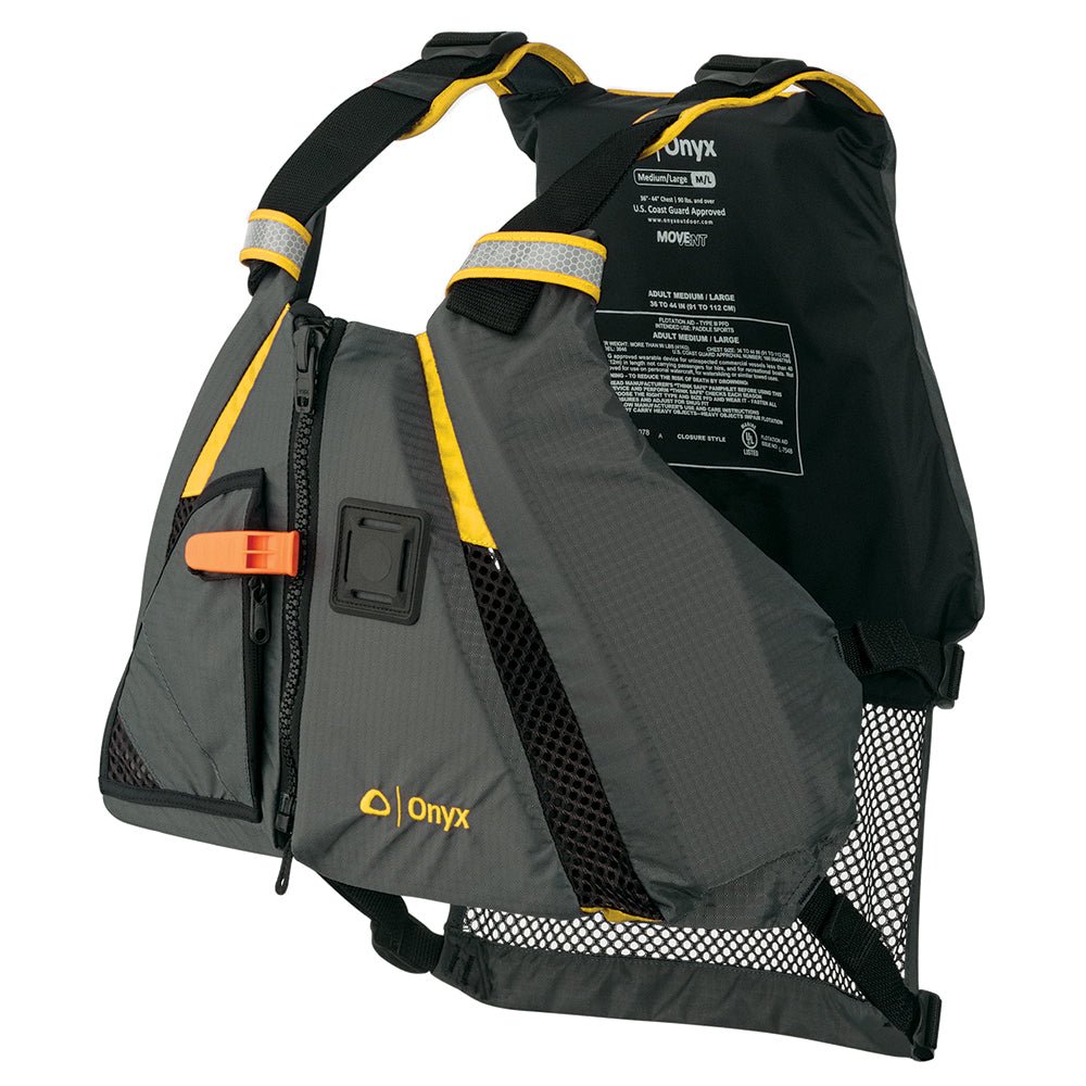 Onyx Movement Dynamic Paddle Sports Vest - Yellow/Grey - M/L - Clinch River Fishing USA