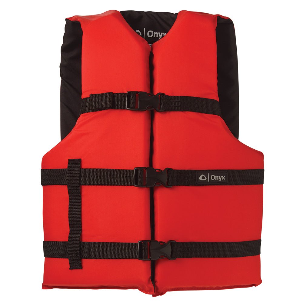 Onyx Nylon General Purpose Life Jacket - Adult Universal - Red - Clinch River Fishing USA