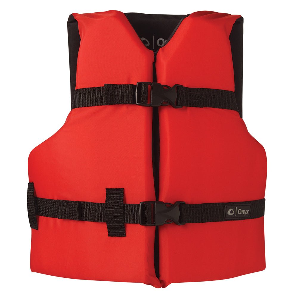Onyx Nylon General Purpose Life Jacket - Youth 50-90lbs - Red - Clinch River Fishing USA