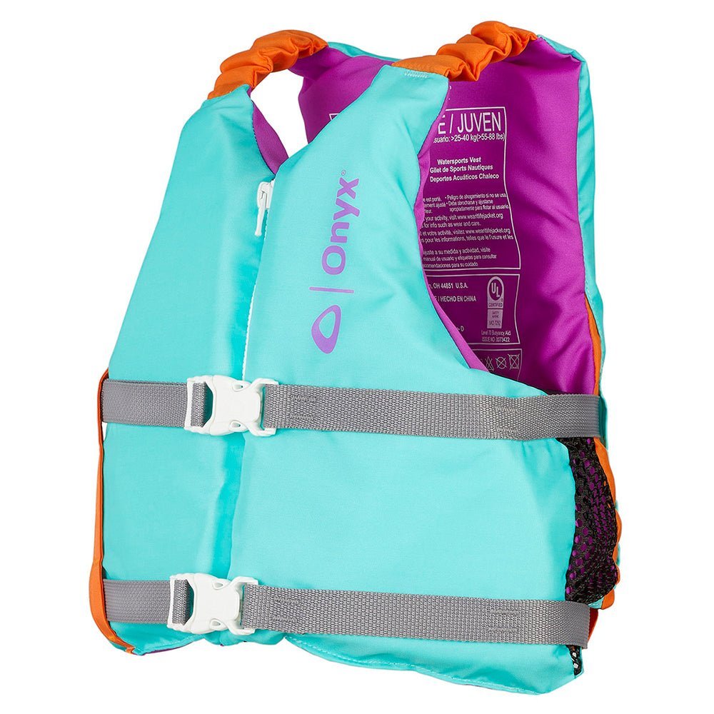 Onyx Youth Universal Paddle Vest - Aqua - Clinch River Fishing USA