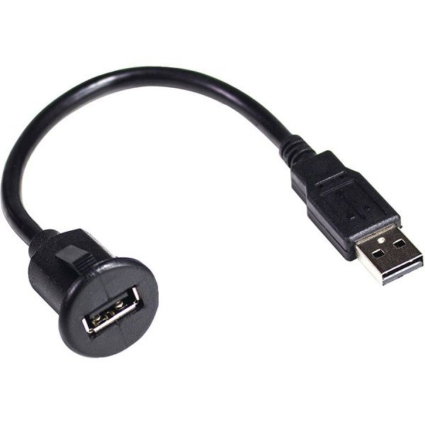 PAC Short USB Dash Mount Adaptor Cable Type A Male to Type A Female - Clinch River Fishing USA