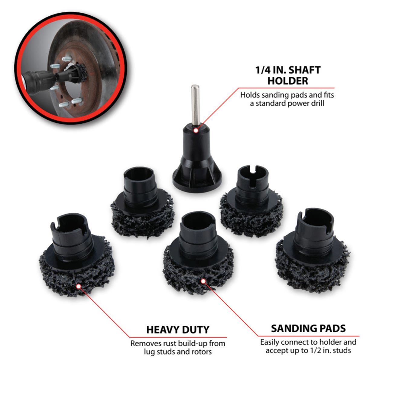 Performance Tool Wheel Hub Resurfacing Kit (6-Piece) - Clinch River Fishing USA