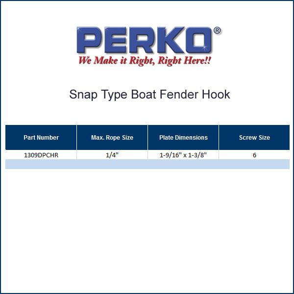Perko Marine Snap Type Fender Hook (2 Pk)