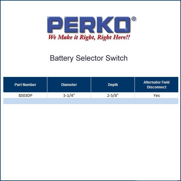 Perko Marine Battery Switch W/F Disc