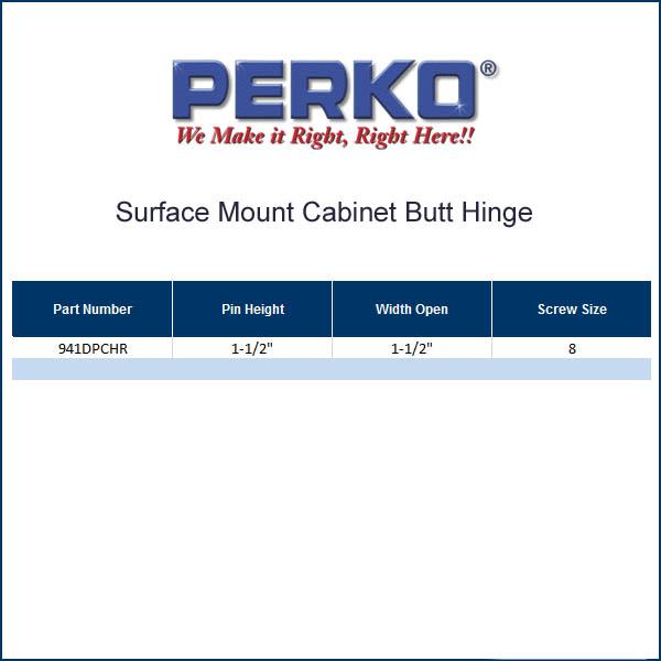 Perko Marine Butt Hinge 1 1/2 X 1 1/2