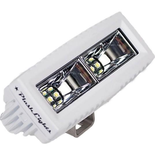 PLASHLIGHTS 40W Low Profile LED Spreader Light - 120 Scene Flood - White Housing | 40-LP-SC-WHT - Clinch River Fishing USA