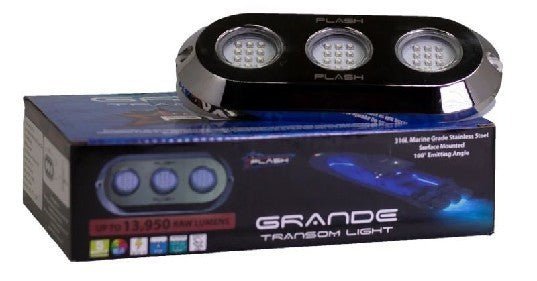 PLASHLIGHTS Grande 180W Underwater Transom Light - Blue - Pair | PL-UWL-180BLU-K *ON SALE WHILE SUPPLIES LAST* - Clinch River Fishing USA