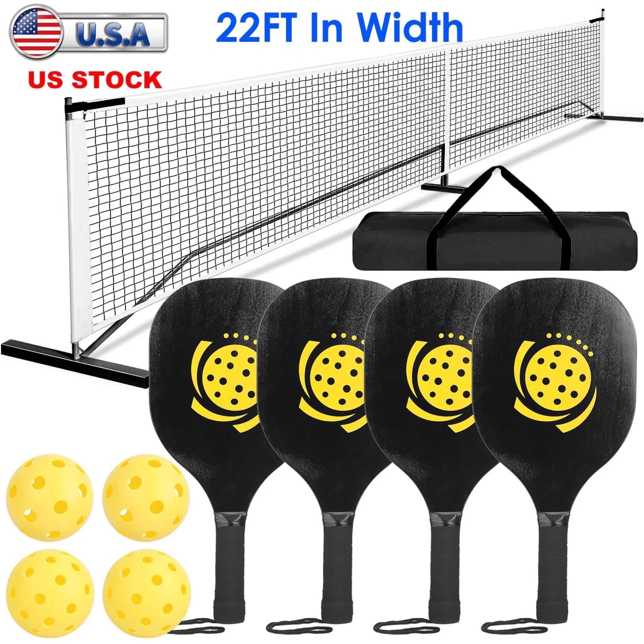 Portable Pickleball Net Set 22ft Regulation - Clinch River Fishing USA