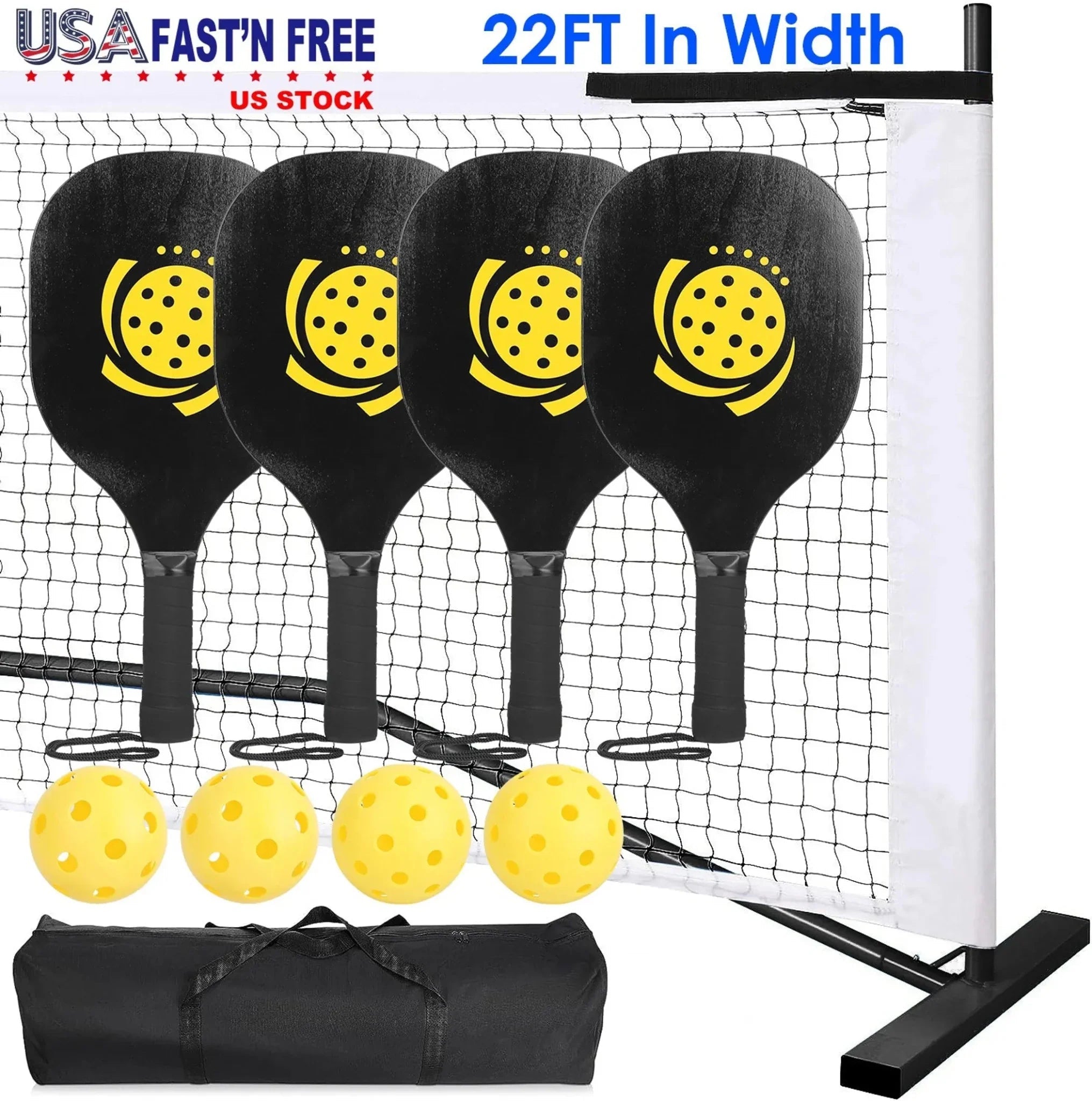 Portable Pickleball Net Set 22ft Regulation - Clinch River Fishing USA