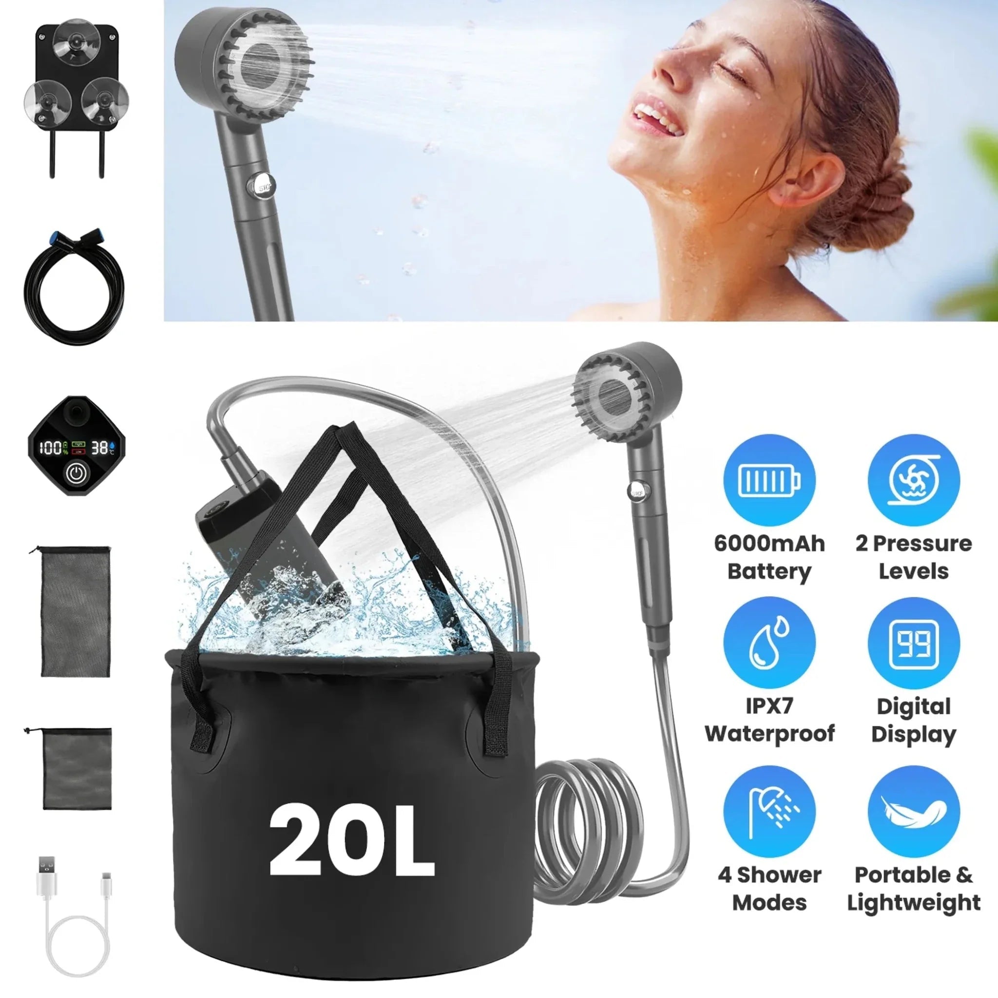 Portable Shower for Camping - Clinch River Fishing USA