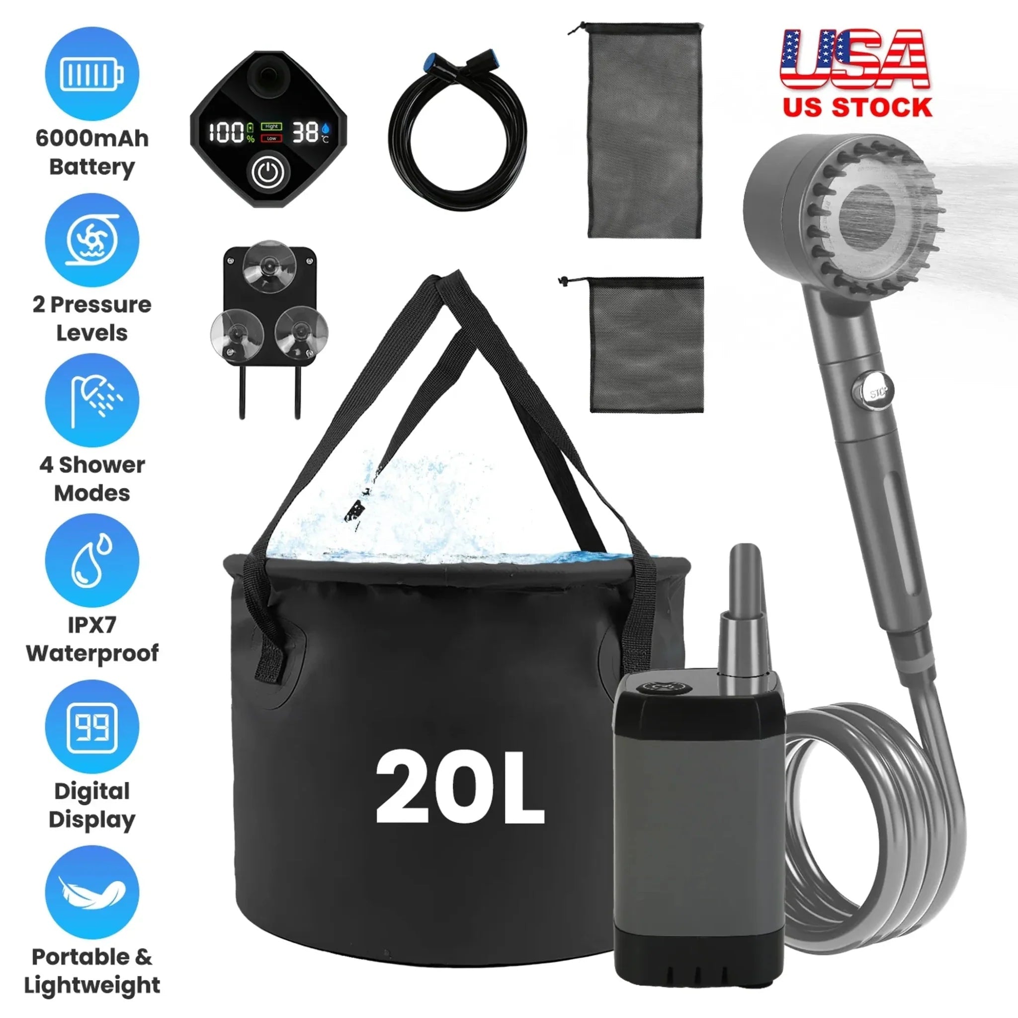 Portable Shower for Camping - Clinch River Fishing USA
